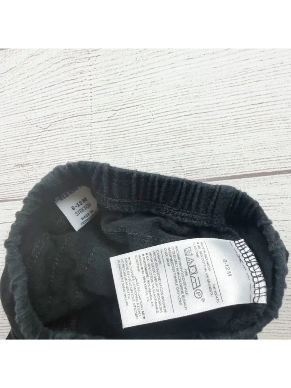 Old Navy Baby Girls Black Stretch Leggings Ruffle Details 6-12 Months